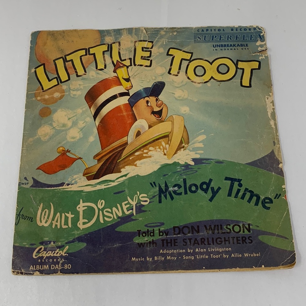 Vintage LITTLE TOOT by WALT DISNEY’S MELODY TIME record cover (only!) no record - Picture 1 of 16